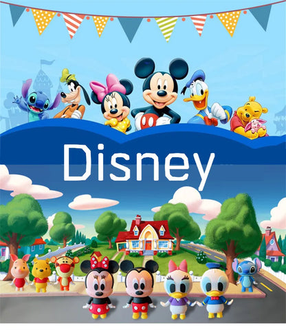 New Anime Disney Keychain Cartoon Mickey Mouse Minnie Lilo & Stitch Cute Doll Keyring Ornament Key Chain Pendant Kids Toys Gifts