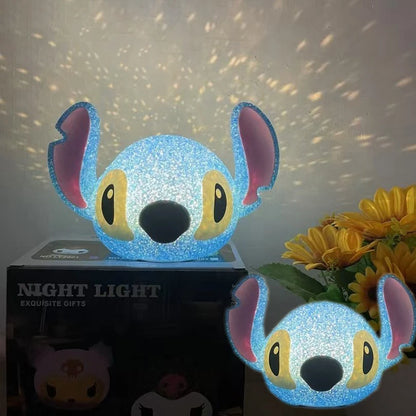 Lilo & Stitch Particle Projection Night Light Cartoon Lilo And Stitch 3d Doll Reading Lamp Usb Creative Desk Lamp For Kids Gifts