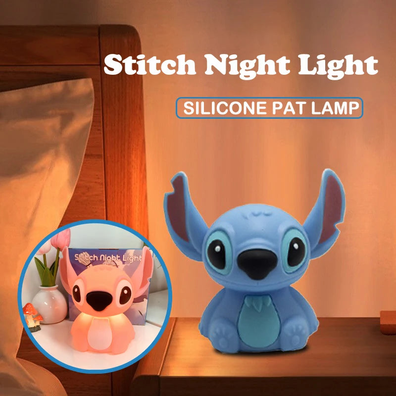 Kawaii Stitch Night Light Usb Touch Lamp Soft Glow Bedside Light for Students Room Decor Birthday Present
