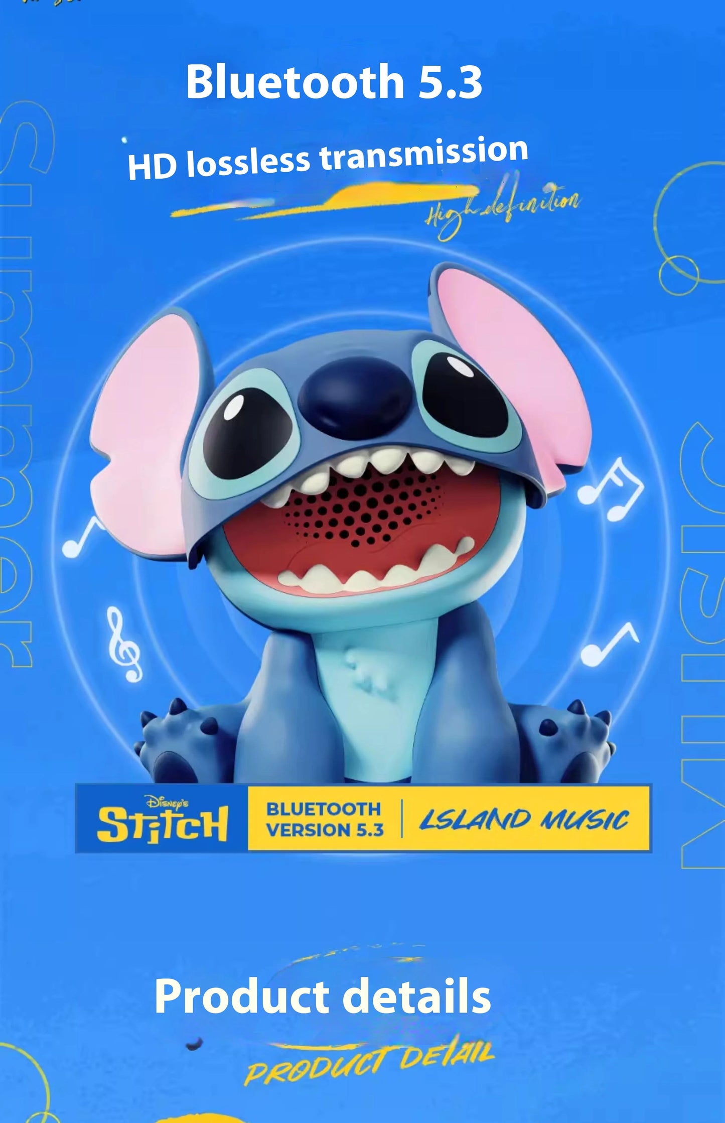 Stitch Bluetooth Speaker Desktop Ornament Cartoon Anime Peripheral Toy High Sound Quality Subwoofer Graduation Gift Suit