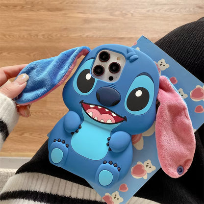 Soft Silicone Case for iPhone – Blue Stitch Edition