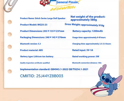 Stitch Bluetooth Speaker Desktop Ornament Cartoon Anime Peripheral Toy High Sound Quality Subwoofer Graduation Gift Suit