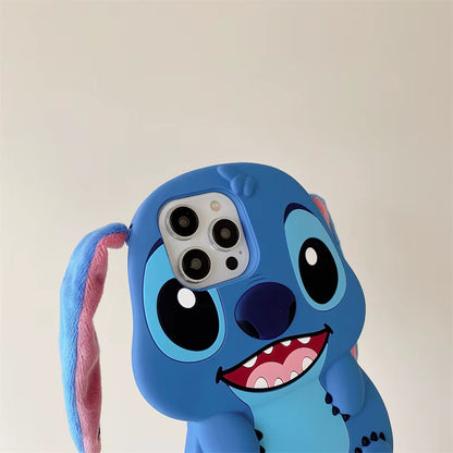 Soft Silicone Case for iPhone – Blue Stitch Edition