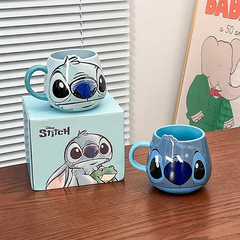Anime Stitch Girl High-Looking Fashion Cartoon Creative Pattern Couple Milk Drinking Coffee Ceramic Mug Birthday Gifts