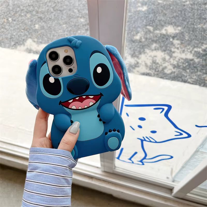 Soft Silicone Case for iPhone – Blue Stitch Edition
