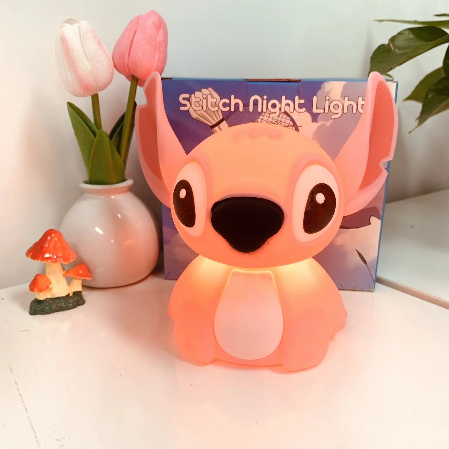 Kawaii Stitch Night Light Usb Touch Lamp Soft Glow Bedside Light for Students Room Decor Birthday Present