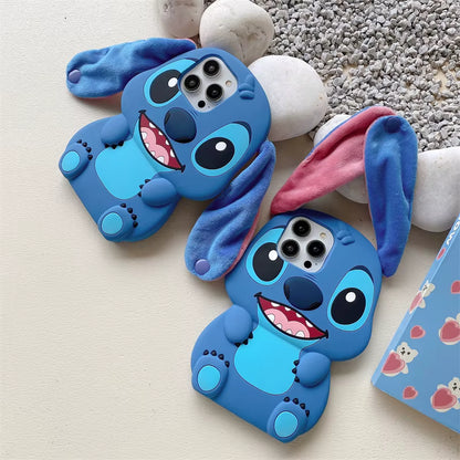 Soft Silicone Case for iPhone – Blue Stitch Edition