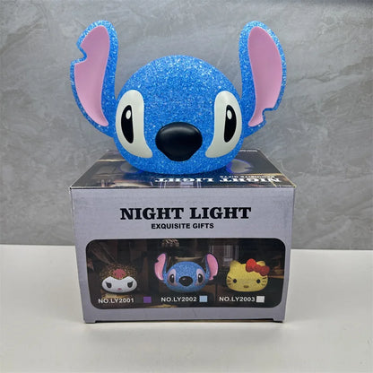 Lilo & Stitch Particle Projection Night Light Cartoon Lilo And Stitch 3d Doll Reading Lamp Usb Creative Desk Lamp For Kids Gifts