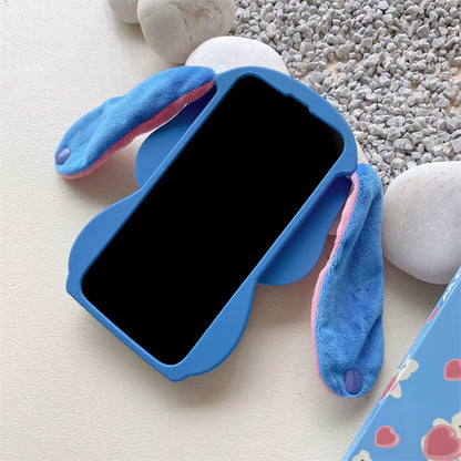 Soft Silicone Case for iPhone – Blue Stitch Edition