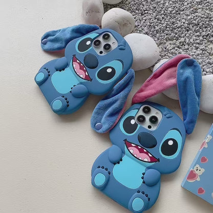 Soft Silicone Case for iPhone – Blue Stitch Edition