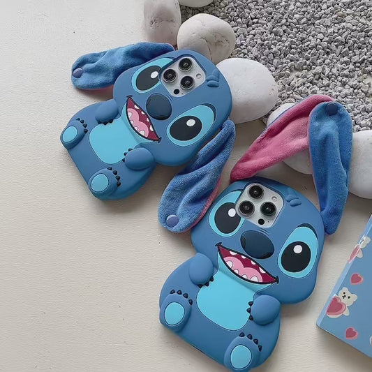 Soft Silicone Case for iPhone – Blue Stitch Edition